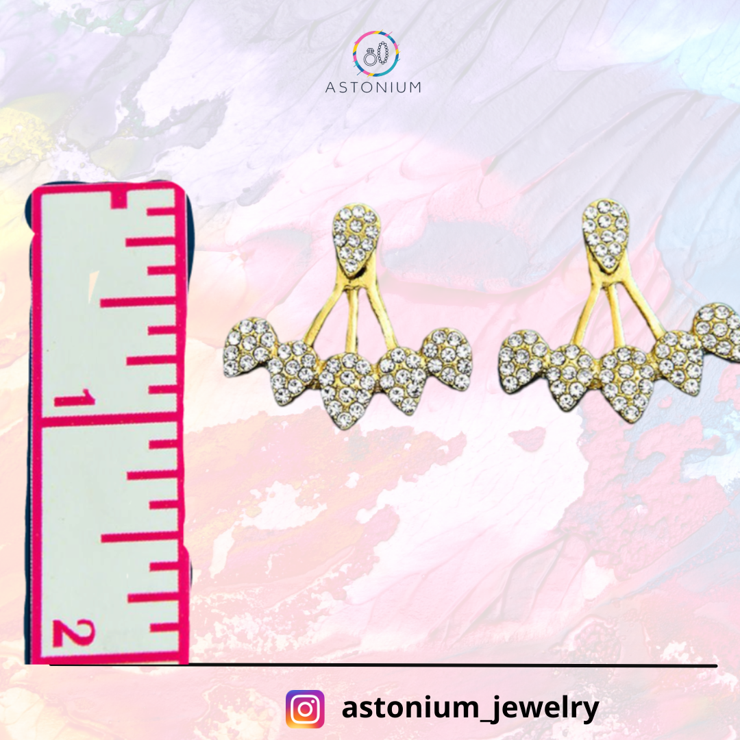 Arctic Shrub - Golden Rhinestones Ear rings