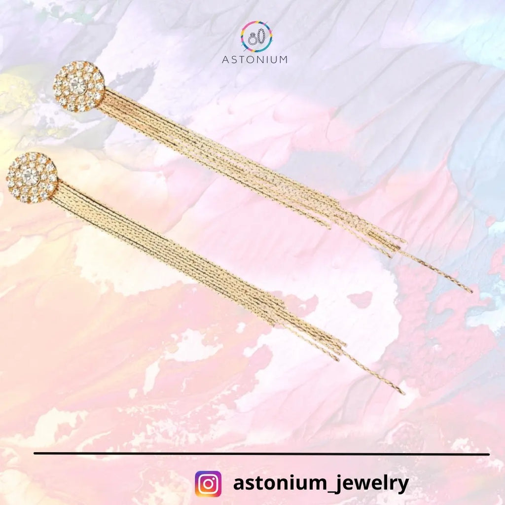 Charm of a Perfectionist Stone studded danglers- Golden color