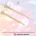 Charm of a Perfectionist Stone studded danglers- Golden color