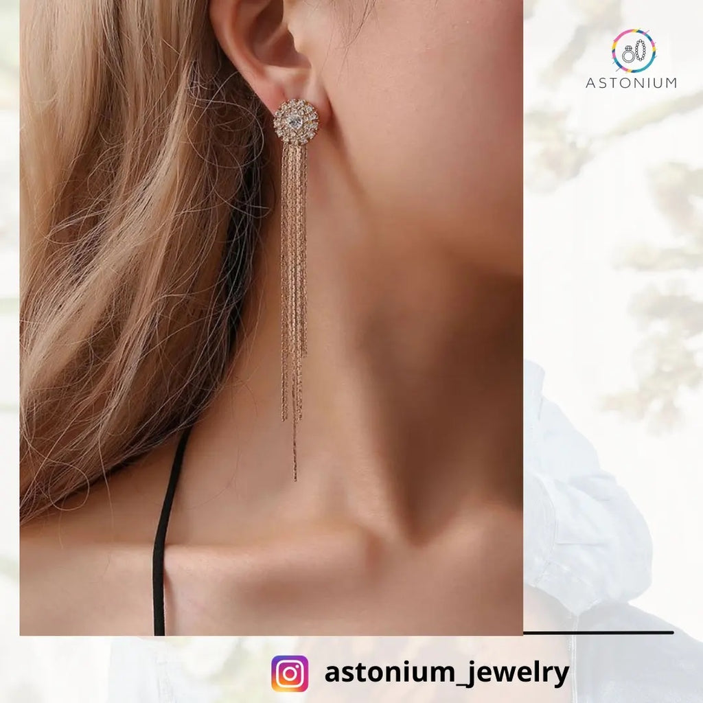 Charm of a Perfectionist Stone studded danglers- Golden color