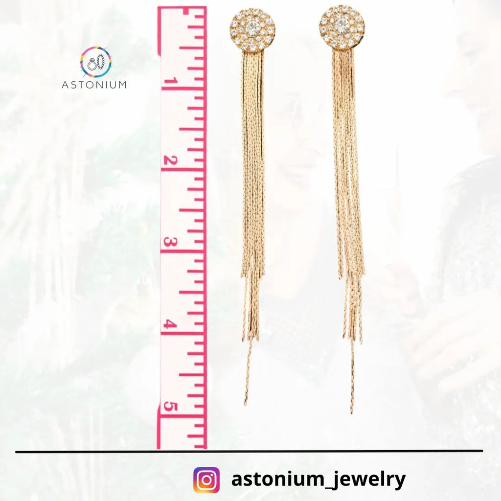 Charm of a Perfectionist Stone studded danglers- Golden color