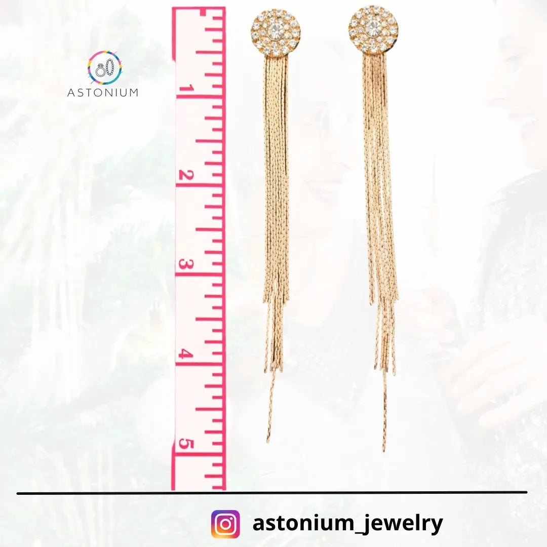 Charm of a Perfectionist Stone studded danglers- Golden color