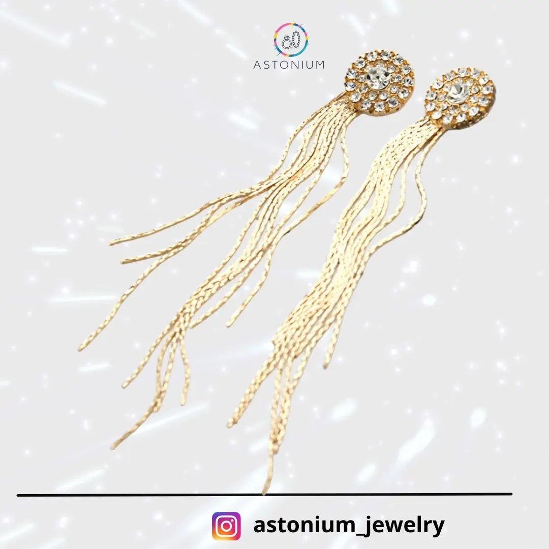 Charm of a Perfectionist Stone studded danglers- Golden color