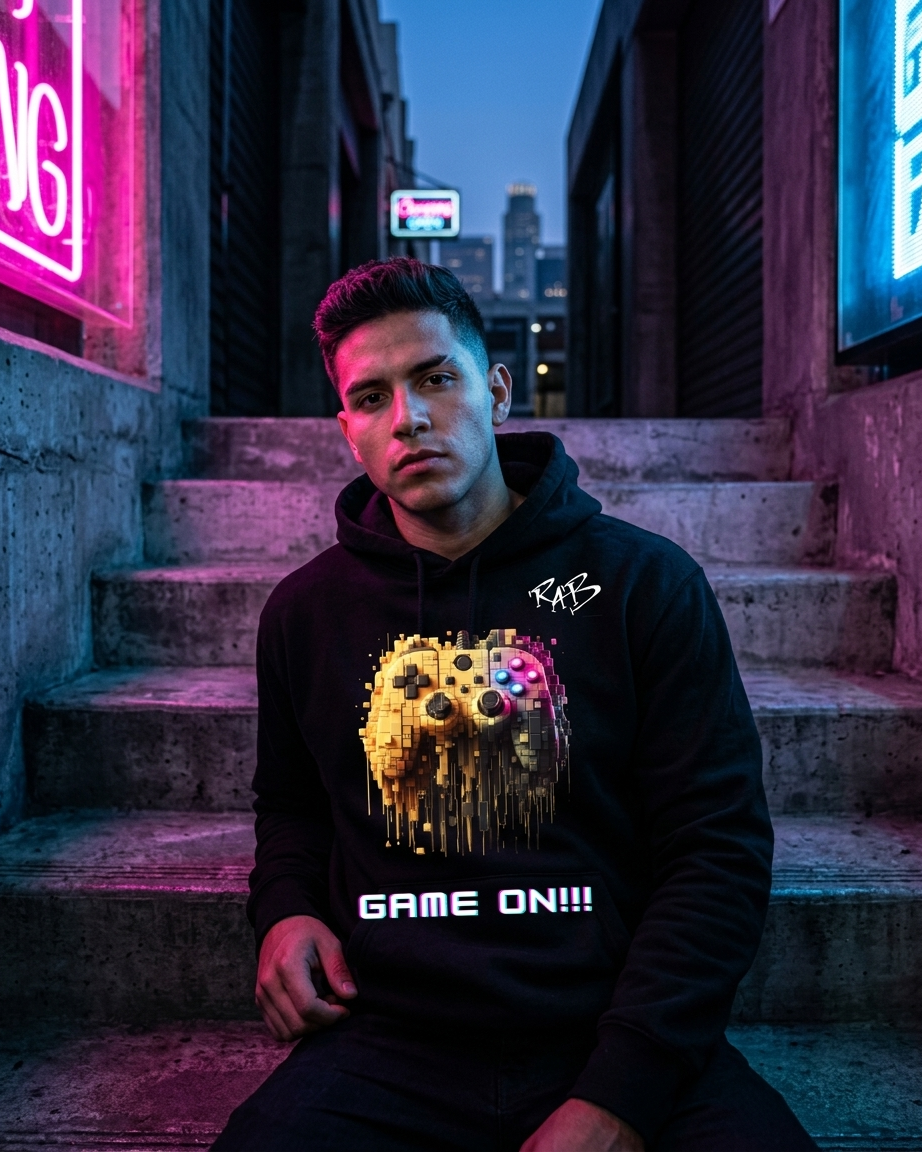 Black game on hoodie with Blocks Controller