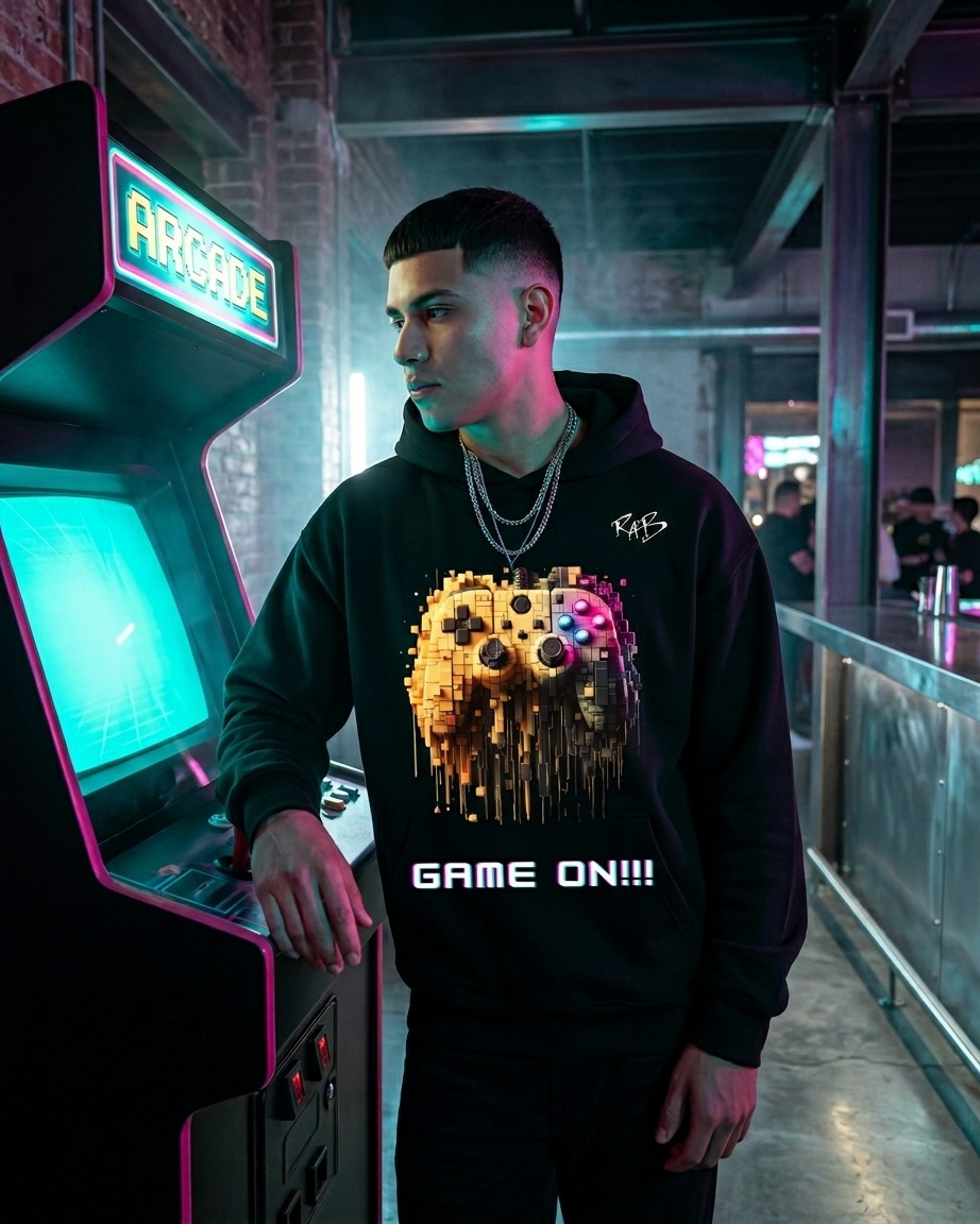 Black game on hoodie with Blocks Controller