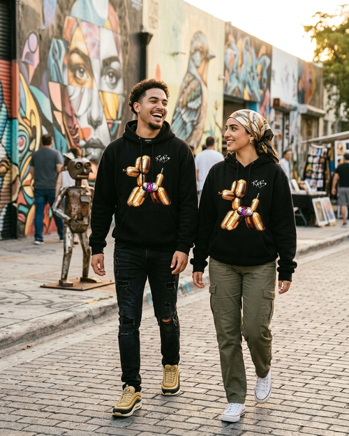 Black Balloon Puppy Hoodie