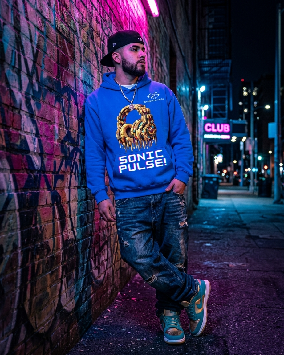 Blue Sonic Pulse Hoodie
