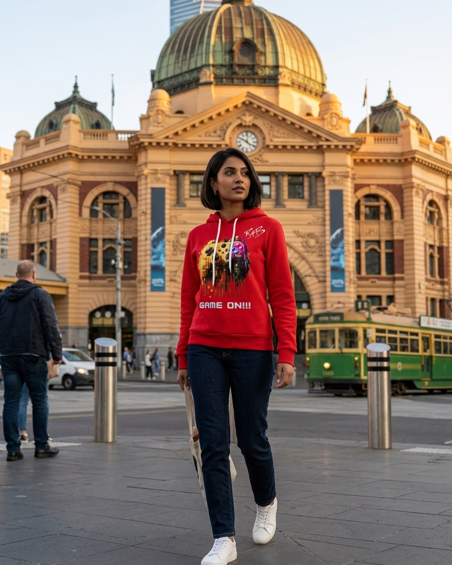 Red game on hoodie with Blocks Controller