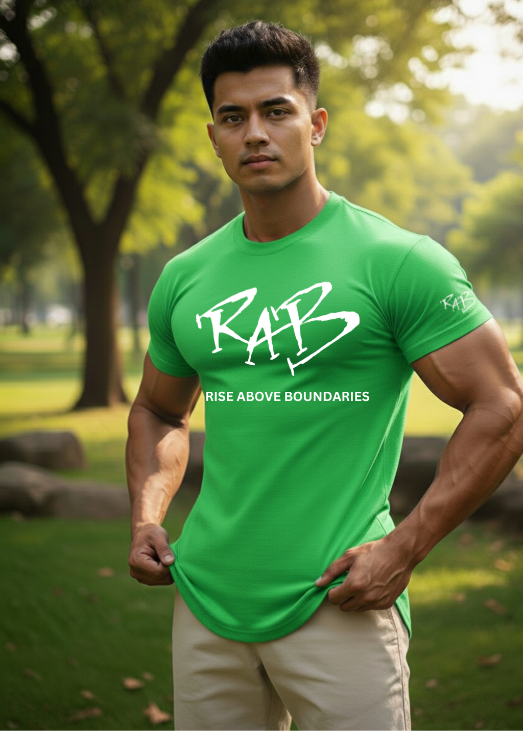 Green Drop Cut T-shirt: with one free Activewear T-shirt