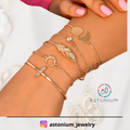 High Five- Set of 5 Golden Bracelets