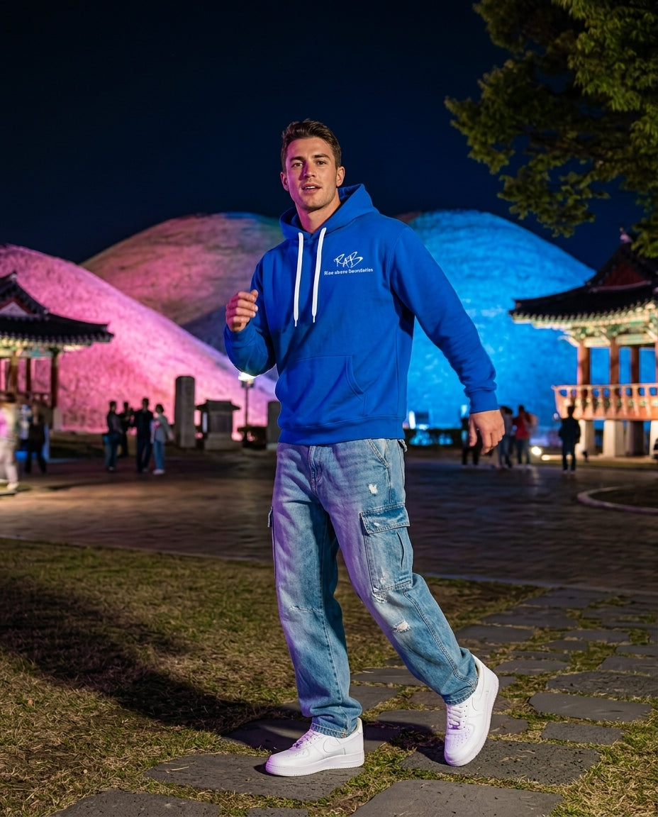 Blue Plain Hoodie