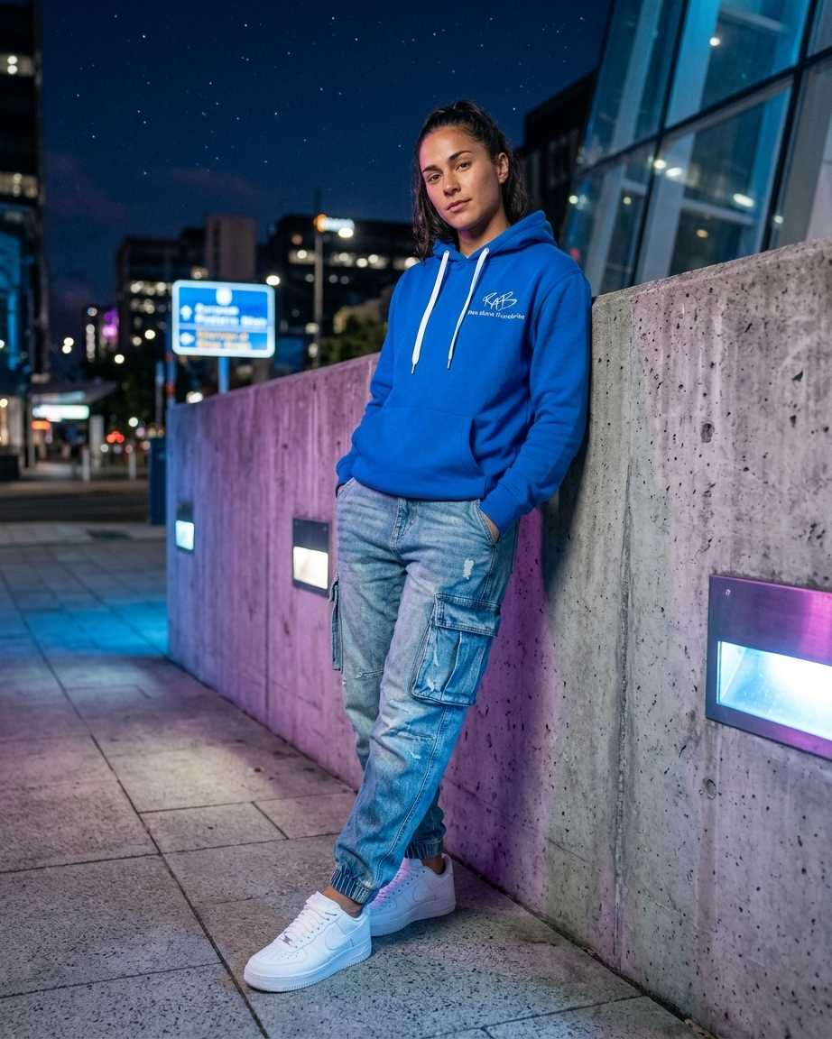 Blue Plain Hoodie
