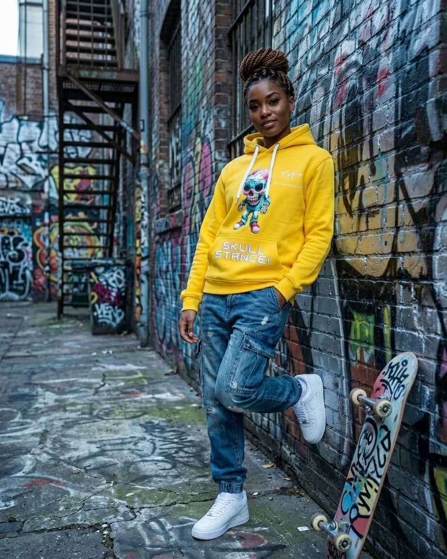 Yellow Skull Stance Hoodie