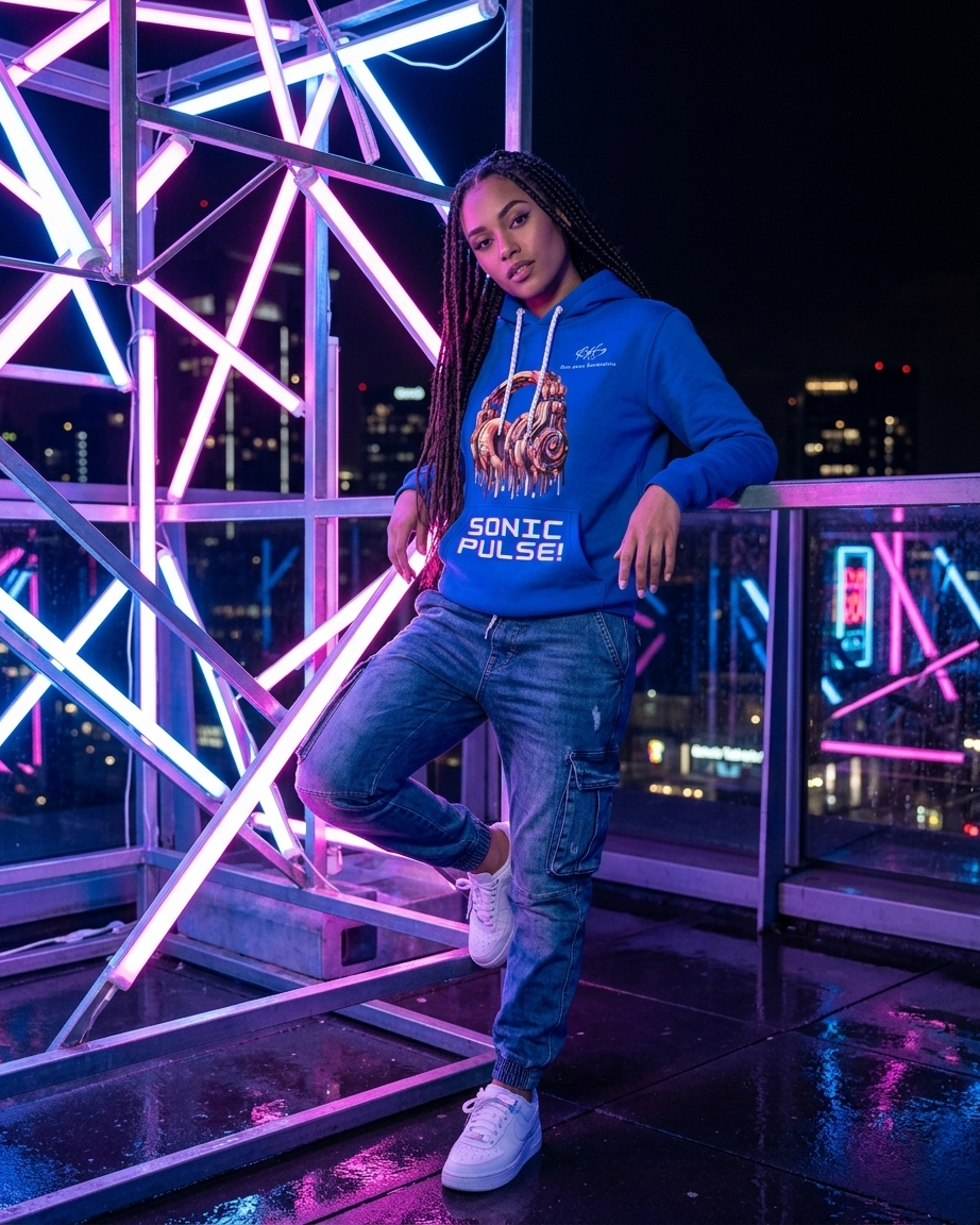 Blue Sonic Pulse Hoodie