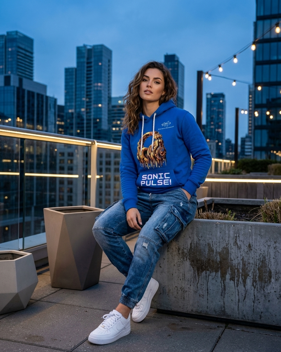 Blue Sonic Pulse Hoodie