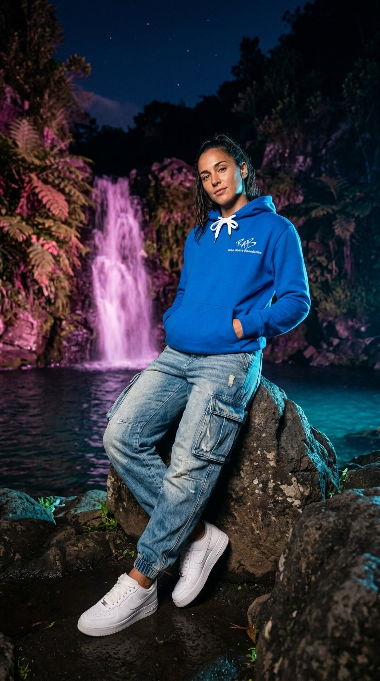 Blue Plain Hoodie