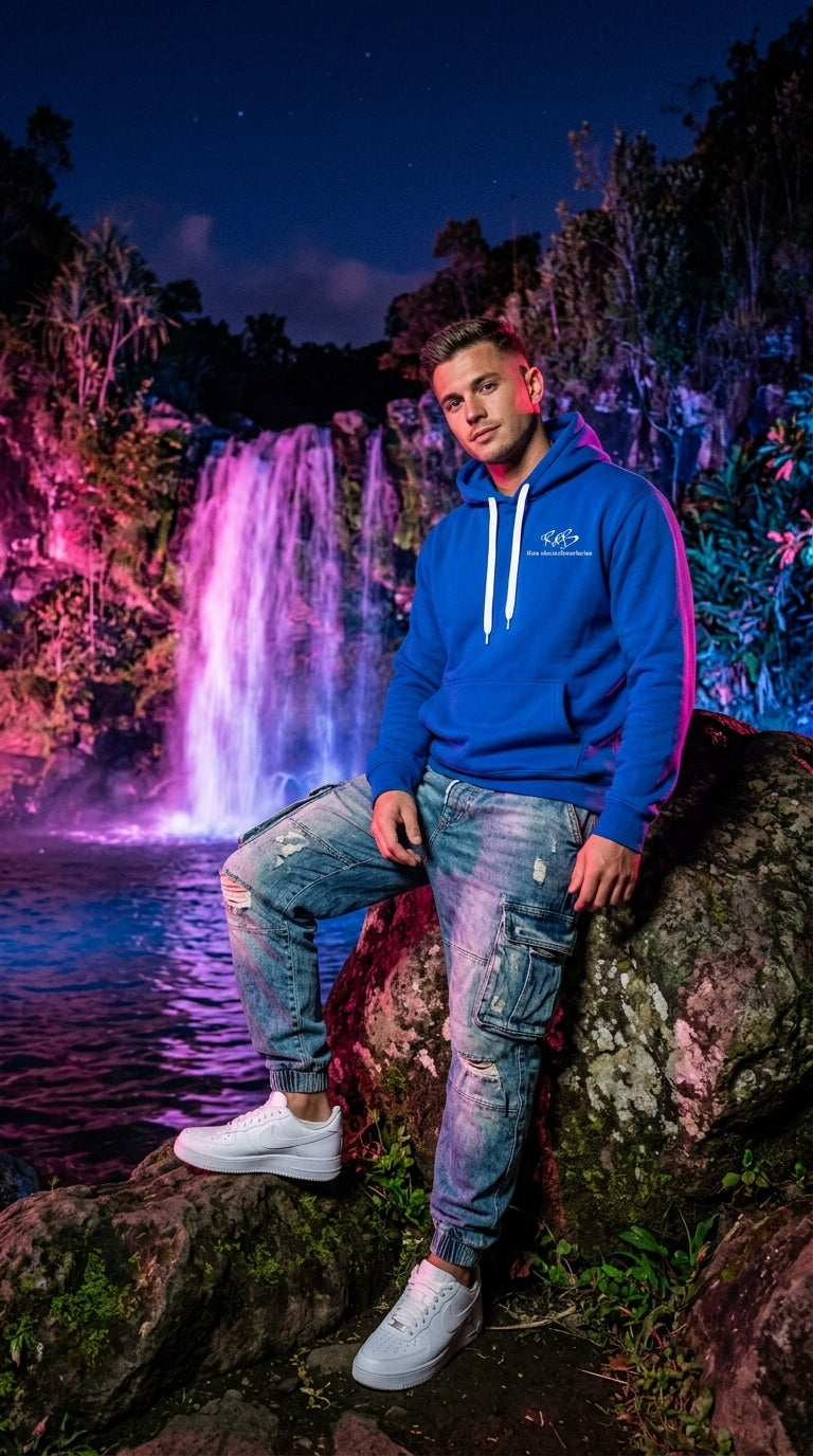 Blue Plain Hoodie