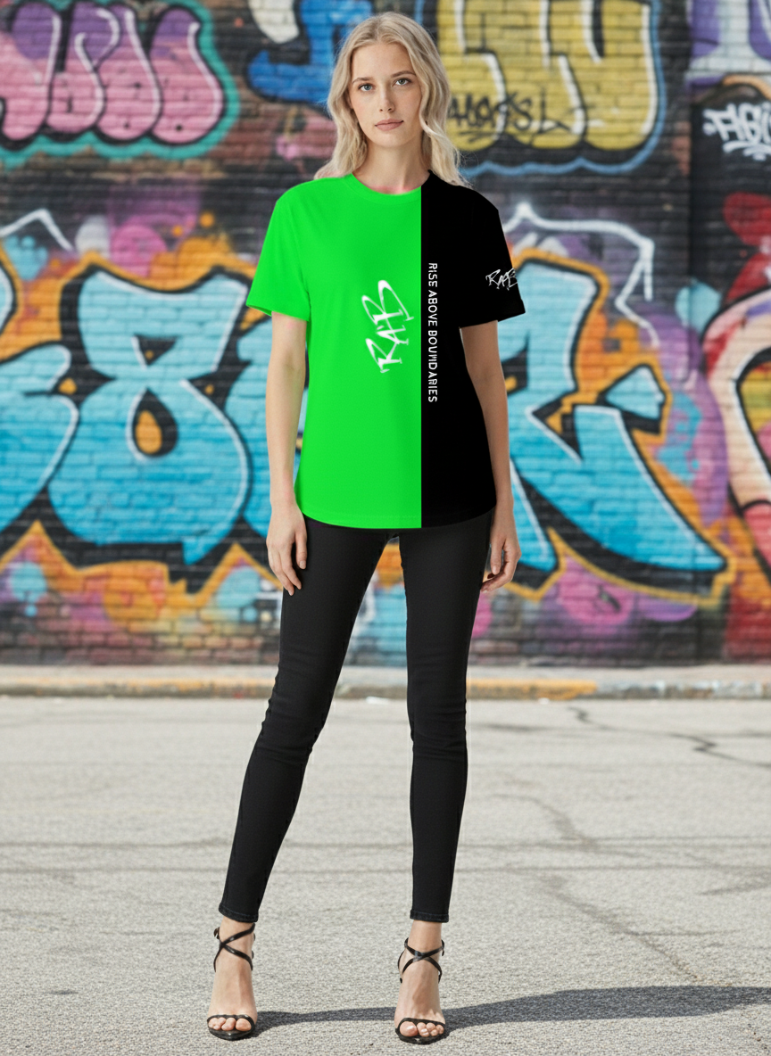 Green Black Split Kids T-shirt