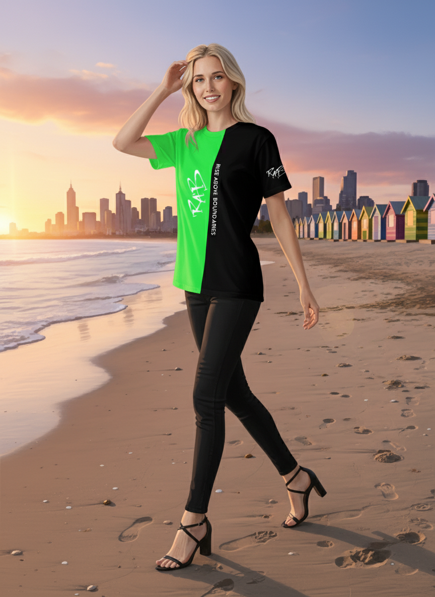 Green Black Split Kids T-shirt