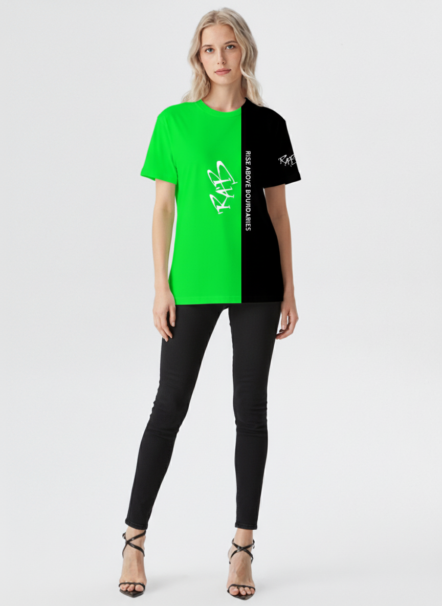 Green Black Split Kids T-shirt