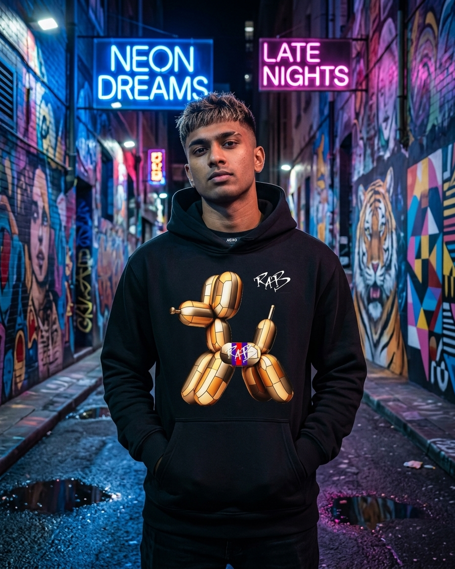 Black Balloon Puppy Hoodie