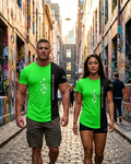 Green Black Split Drop Cut T-shirt: with one free Activewear T-shirt