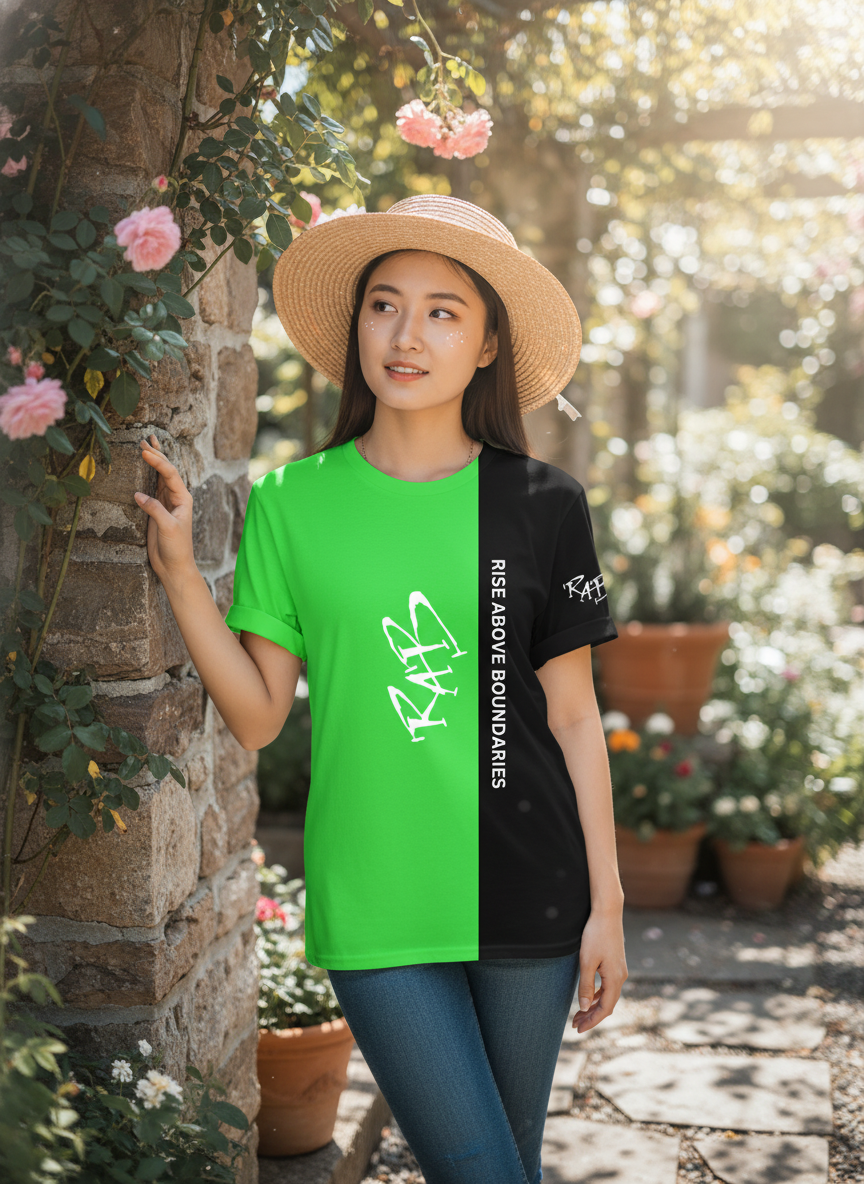 Green Black Split Kids T-shirt